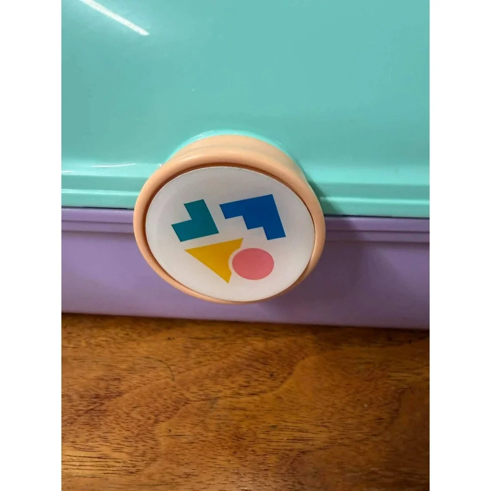Vtg Caboodles On-The-Go Girl Teal Purple Makeup Case Organizer Mirror Model 5626